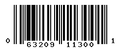 UPC barcode number 063209113001