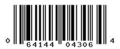 UPC barcode number 064144043064
