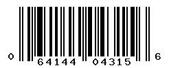 UPC barcode number 064144043156
