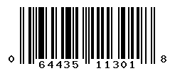 UPC barcode number 064435113018