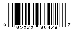 UPC barcode number 065030864787