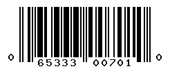 UPC barcode number 065333007010