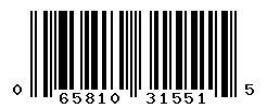UPC barcode number 065810315515