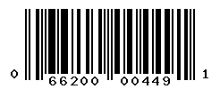 UPC barcode number 066200004491