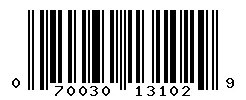 UPC barcode 070030131029