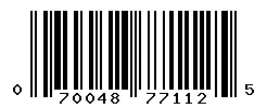 UPC barcode 070048771125
