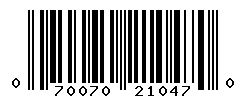 UPC barcode number 070070210470