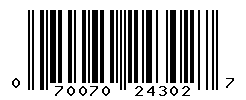 UPC barcode number 070070243027