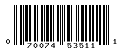 UPC barcode number 070074535111