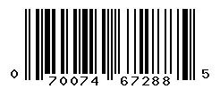 UPC barcode number 070074672885