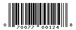 UPC barcode number 070077001248