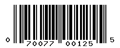 UPC barcode number 070077001255