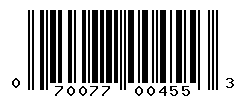 UPC barcode number 070077004553