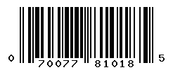 UPC barcode number 070077810185