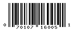 UPC barcode number 070107160051