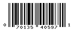 UPC barcode number 070135405971