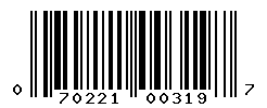 UPC barcode number 070221003197