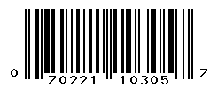 UPC barcode number 070221103057