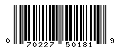 UPC barcode number 070227501819