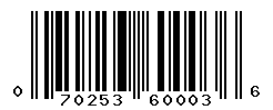 UPC barcode number 070253600036