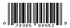 UPC barcode 070305005529