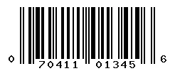 UPC 070411013456 barcode image