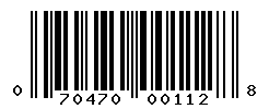 UPC barcode number 070470001128