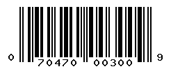 UPC barcode number 070470003009