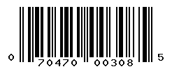 UPC barcode number 070470003085