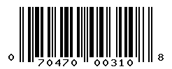 UPC barcode number 070470003108