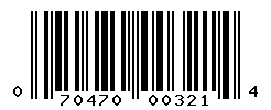 UPC barcode number 070470003214