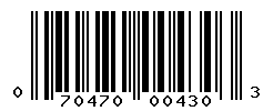 UPC barcode number 070470004303