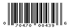 UPC barcode number 070470004396