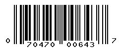 UPC barcode number 070470006437