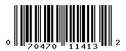 UPC barcode number 070470114132