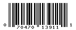 UPC barcode number 070470139111