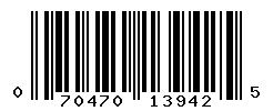 UPC barcode number 070470139425