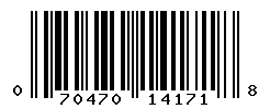 UPC barcode number 070470141718