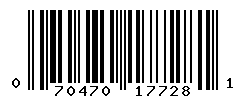 UPC barcode number 070470177281