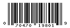 UPC barcode number 070470198019