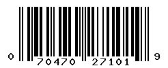 UPC barcode number 070470271019