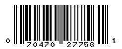 UPC barcode number 070470277561