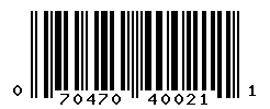 UPC barcode number 070470400211