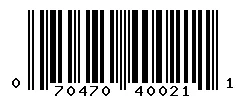 UPC barcode 070470400211