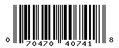 UPC barcode number 070470407418