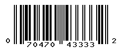 UPC barcode number 070470433332