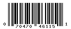 UPC barcode number 070470461151