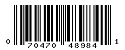 UPC barcode number 070470489841