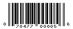 UPC barcode number 070477000056