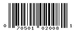 UPC barcode number 070501020081